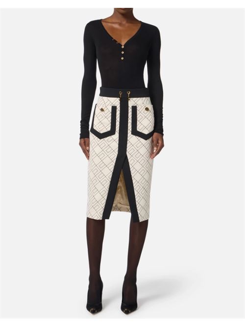 GONNA BI-COLOR ELISABETTA FRANCHI | GOS0156E2EF1 Milk/Nero